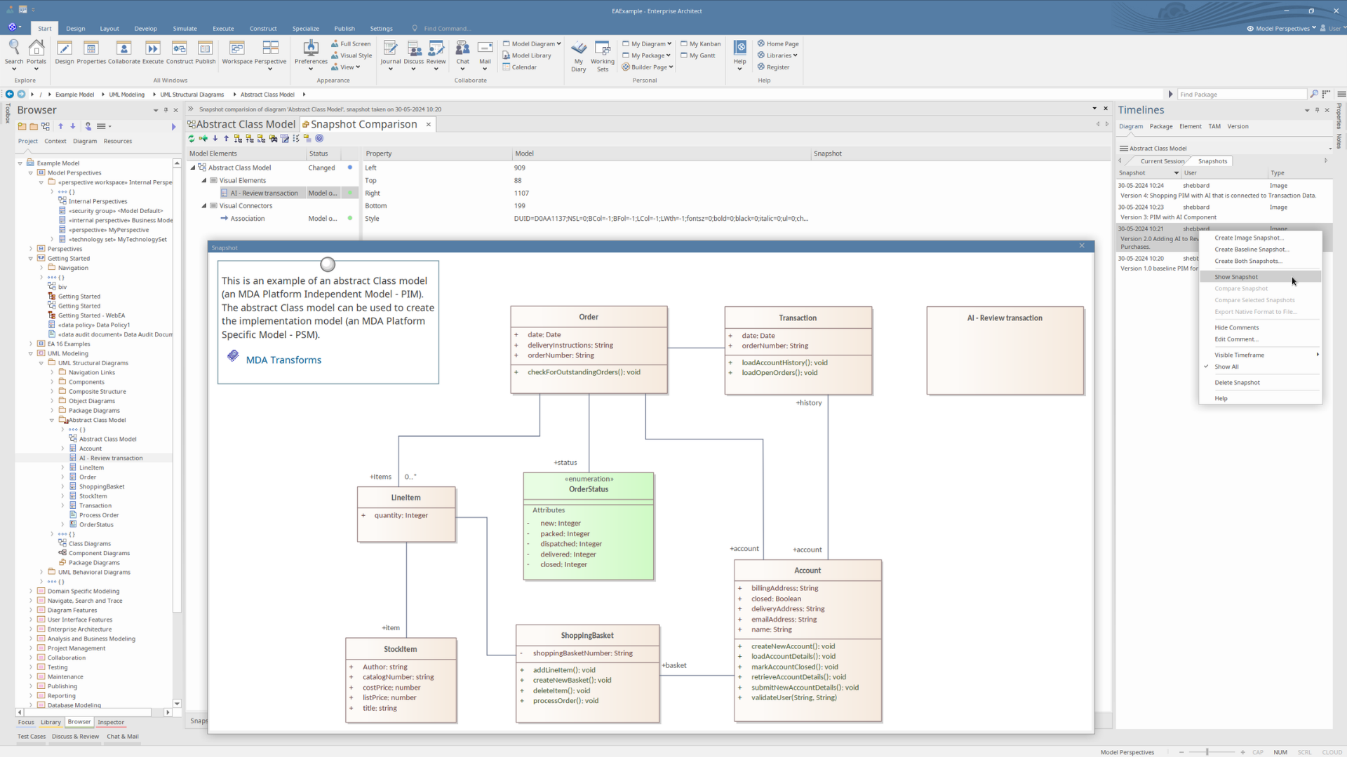 Sparx ea17 Time Aware Modeling enhancements TAM