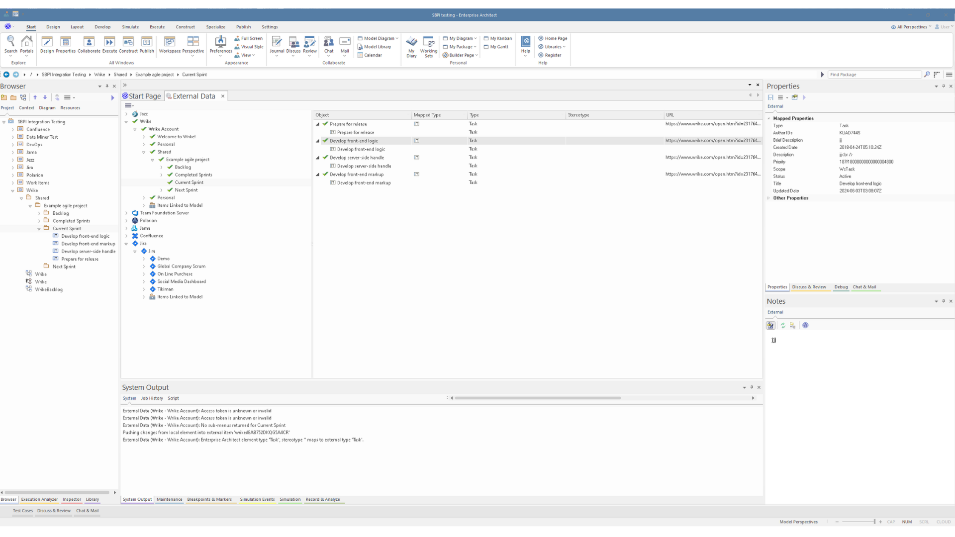 sparx systems enterprise architect 17 external integration features