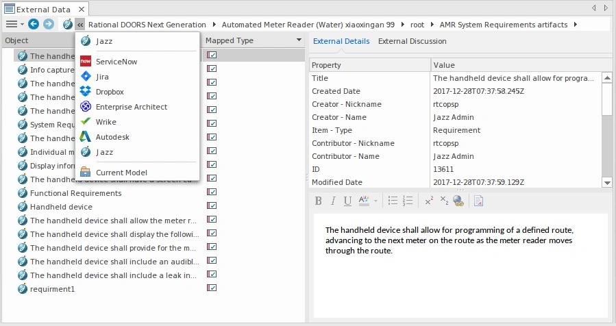 use sparx systems pro cloud server for integrating with external systems