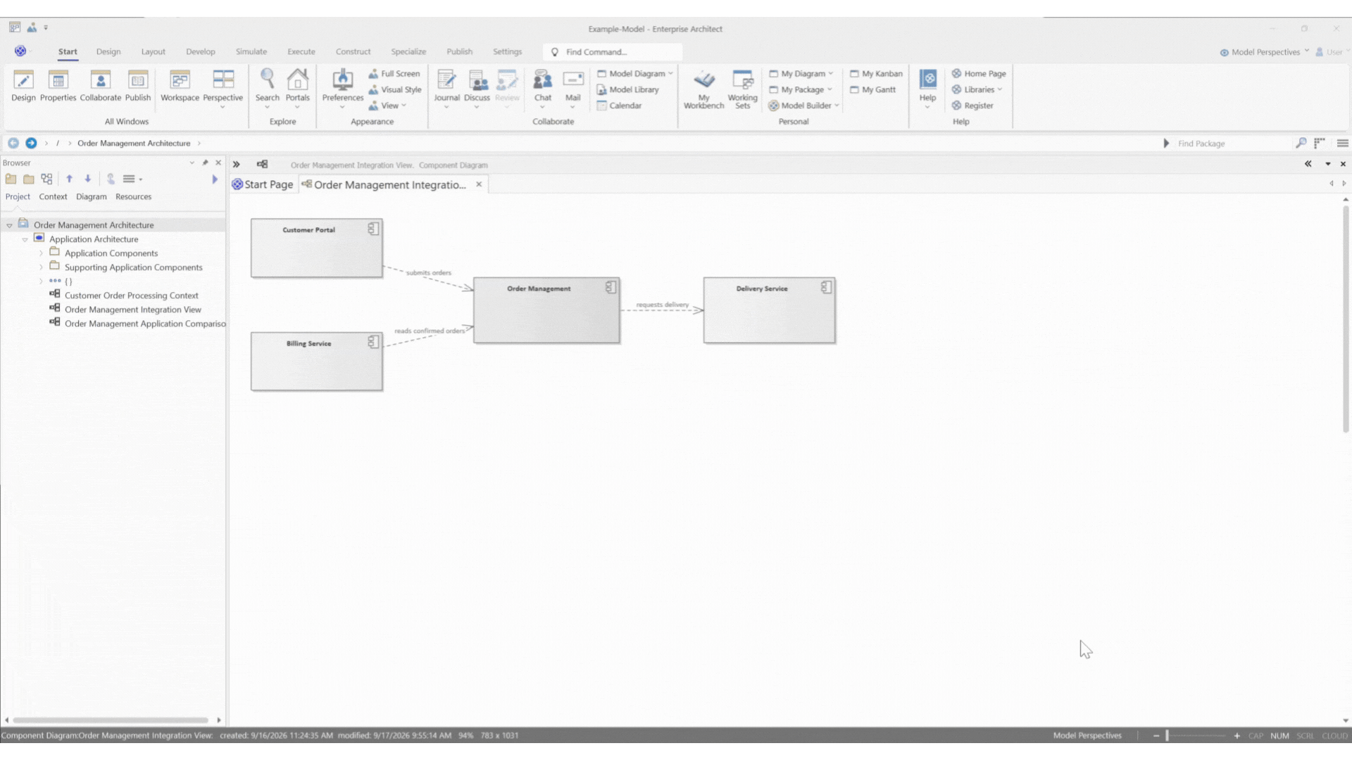 checking the traceability of an element in Sparx EA model